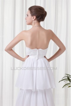 Sheath/Column Sleeveless Chiffon Lace Beautiful Wedding Dresses 2031310