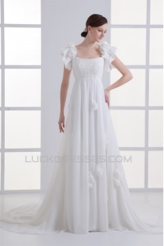 Empire Straps Chiffon Beaded Lace Wedding Dresses Maternity Wedding Dresses 2031311