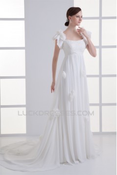 Empire Straps Chiffon Beaded Lace Wedding Dresses Maternity Wedding Dresses 2031311