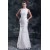 Sleeveless Bateau Mermaid/Trumpet Satin Lace Sweet Wedding Dresses 2031319