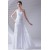 Sheath/Column One-Shoulder Floor-Length Chiffon Wedding Dresses 2031322