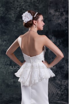 Sleeveless Satin Lace Sweetheart Mermaid/Trumpet Beautiful Wedding Dresses 2031333