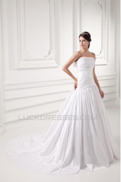 A-Line Soft Sweetheart Taffeta A-Line Wedding Dresses 2031347