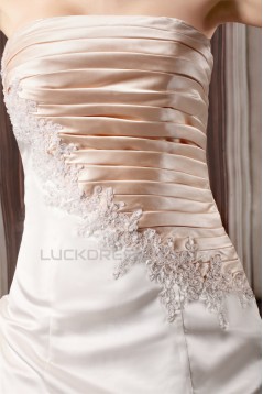 Sleeveless Strapless Satin Ball Gown Embellished Wedding Dresses 2031350