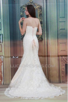 Strapless Satin Lace Mermaid/Trumpet New Arrival Wedding Dresses 2031352