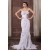 Mermaid/Trumpet Sweetheart Chiffon Elastic Woven Satin Beaded Wedding Dresses 2031355
