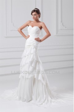 Sleeveless Taffeta Sweetheart Mermaid/Trumpet Embellished Wedding Dresses 2031358