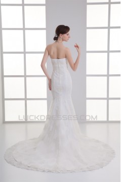 Soft Sweetheart Satin Lace Mermaid/Trumpet Beautiful Wedding Dresses 2031361