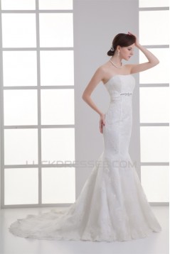 Soft Sweetheart Satin Lace Mermaid/Trumpet Beautiful Wedding Dresses 2031361