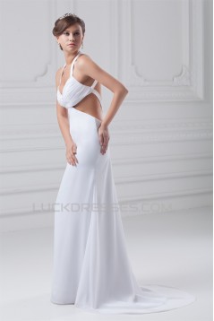 Spaghetti Straps Chiffon Satin Sleeveless Wedding Dresses 2031362