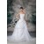 Strapless Satin Organza Sleeveless A-Line Lace Wedding Dresses 2031369
