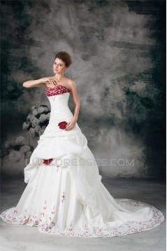 Sweetheart A-Line Sleeveless Taffeta Wedding Dresses 2031379