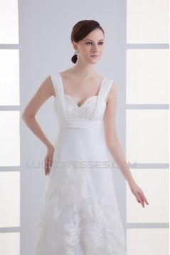 Sweetheart Sheath/Column Chiffon Satin Organza Wedding Dresses 2031389