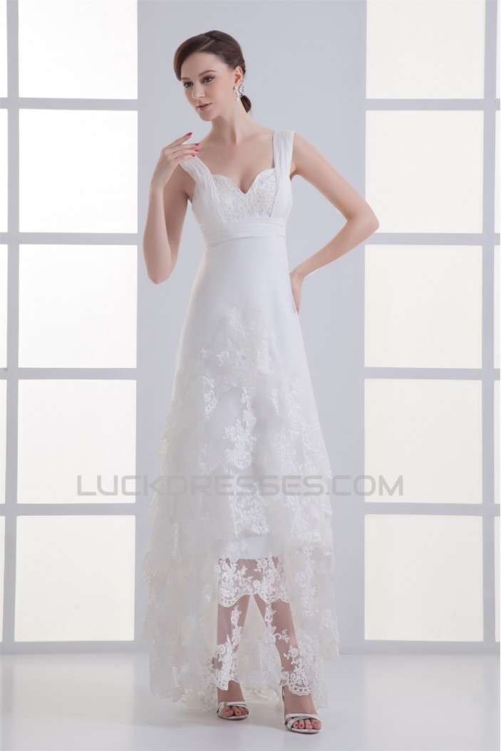 Sweetheart Sheath/Column Chiffon Satin Organza Wedding Dresses 2031389