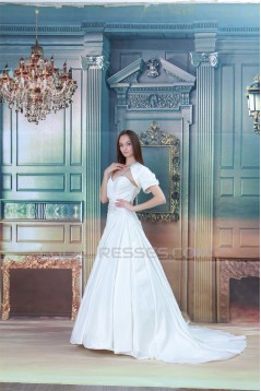 Sweetheart Sleeveless A-Line Satin Wedding Dresses with Jacket 2031390