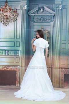 Sweetheart Sleeveless A-Line Satin Wedding Dresses with Jacket 2031390