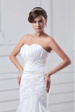 Sweetheart Sleeveless Mermaid/Trumpet Lace Taffeta Embellished Wedding Dresses 2031392