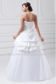 Sweetheart Sleeveless Satin Organza Taffeta Wedding Dresses 2031395