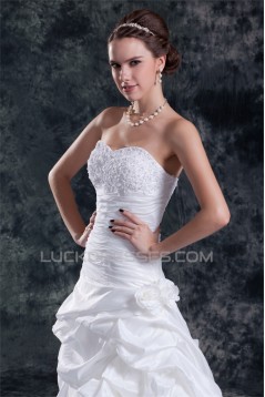 Taffeta Sleeveless A-Line Sweetheart Lace Wedding Dresses 2031402