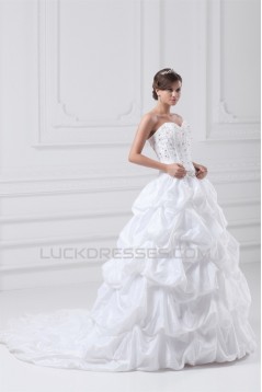 Taffeta Sweetheart Sleeveless Ball Gown Wedding Dresses 2031405