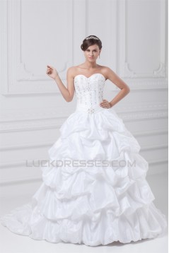 Taffeta Sweetheart Sleeveless Ball Gown Wedding Dresses 2031405