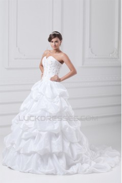 Taffeta Sweetheart Sleeveless Ball Gown Wedding Dresses 2031405