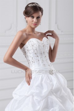 Taffeta Sweetheart Sleeveless Ball Gown Wedding Dresses 2031405