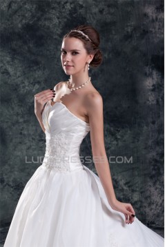Unique Design A-Line Sleeveless Sweetheart Satin Sweet Wedding Dresses 2031407
