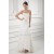 Wholesale Sheath/Column Satin Netting Sleeveless Lace Wedding Dresses 2031418
