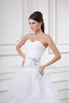 Wholesale Sleeveless Satin Organza Sweetheart A-Line Wedding Dresses 2031419