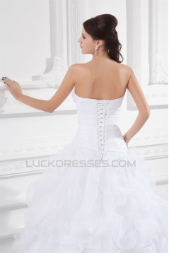 Wholesale Sleeveless Satin Organza Sweetheart A-Line Wedding Dresses 2031419