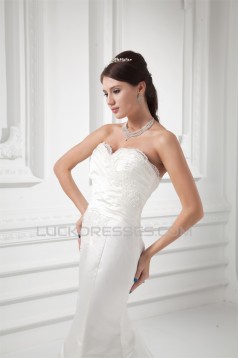 Wholesale Sweetheart Satin Sleeveless Mermaid/Trumpet Lace Wedding Dresses 2031421
