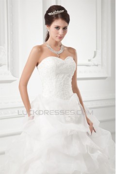 Wholesale Sweetheart Sleeveless Ball Gown Satin Organza Wedding Dresses 2031422