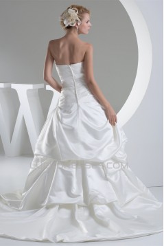 Fantastic Sleeveless Satin A-Line Sweetheart Wedding Dresses 2030143