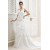 Sheath/Column V-Neck Beaded Applique Court Train Wedding Dresses 2031436