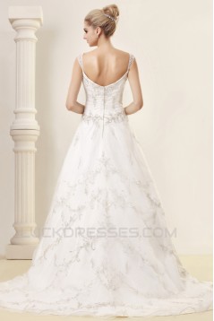 A-Line Straps Sleeveless Court Train Wedding Dresses 2031437