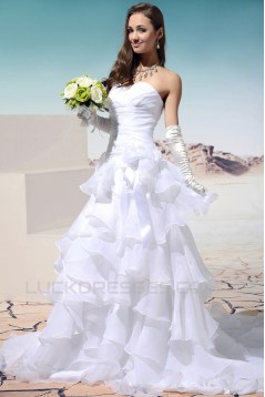 A-Line Sweetheart Court Train Wedding Dresses 2031452