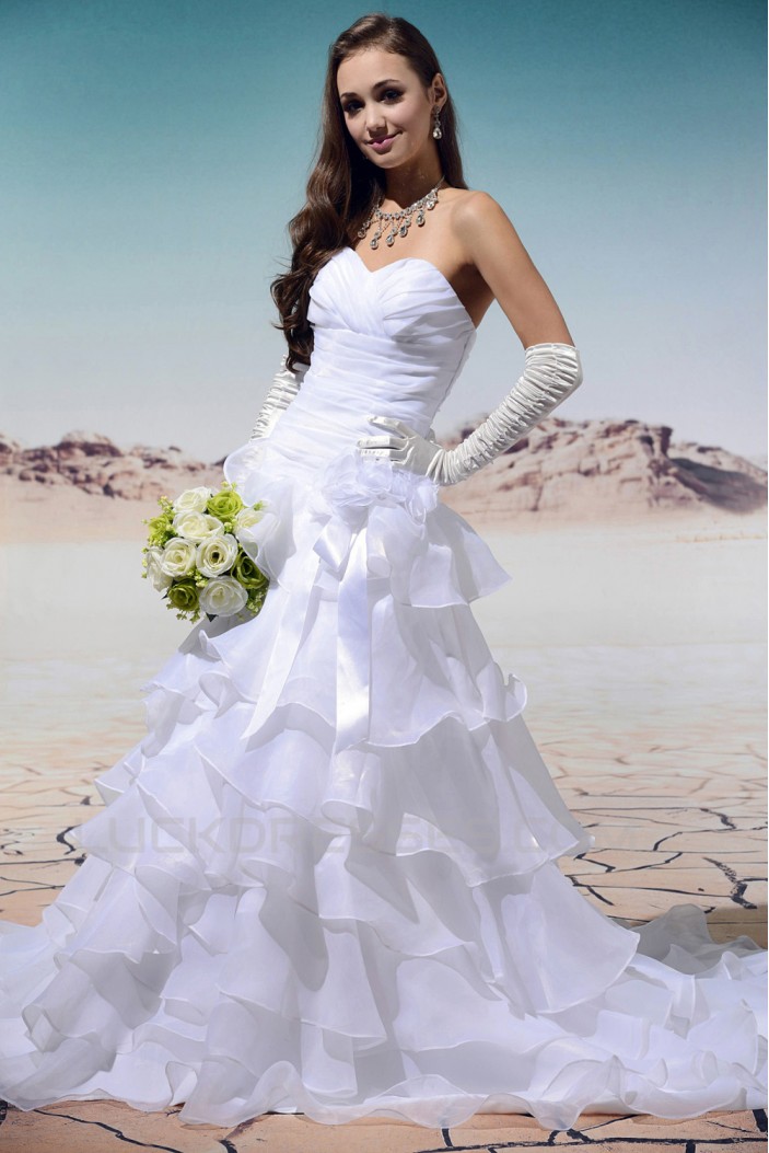 A-Line Sweetheart Court Train Wedding Dresses 2031452
