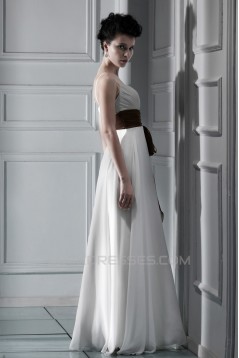 Sheath/Column Spaghetti Strap Floor-Length Wedding Dresses 2031453