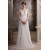 A-Line V-Neck Straps Sleeveless Sweep Train Beaded Wedding Dresses 2031454