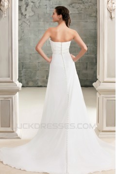 Sheath/Column Strapless Court Train Wedding Dresses 2031457