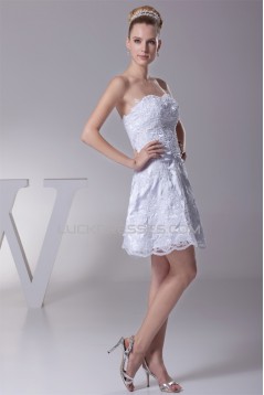 A-Line Short/Mini Strapless Beaded Applique Reception Wedding Dresses 2031472