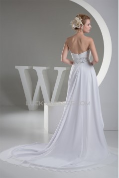 A-Line High Low Sweetheart Chiffon Reception Wedding Dresses 2031473