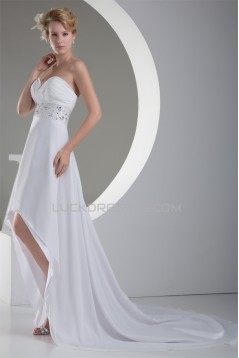 A-Line High Low Sweetheart Chiffon Reception Wedding Dresses 2031473