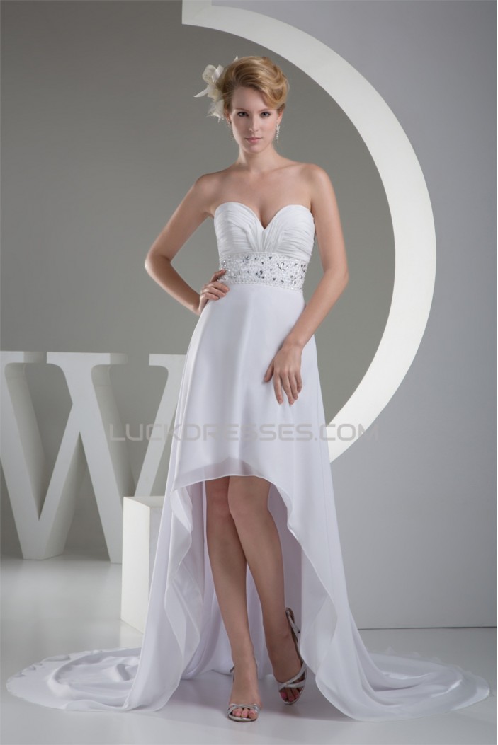 A-Line High Low Sweetheart Chiffon Reception Wedding Dresses 2031473