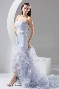 fashionable Organza Silk like Satin Strapless Princess Wedding Dresses 2030148