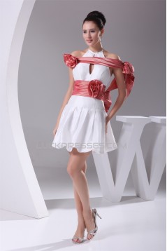 Halter Sheath/Column Sleeveless Taffeta Wedding Dresses 2031492