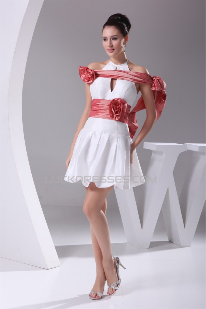 Halter Sheath/Column Sleeveless Taffeta Wedding Dresses 2031492