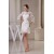 Sheath/Column Scoop 3/4 Length Sleeve Lace Little White Dresses Wedding Dresses 2031496