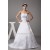 fashionable Strapless Satin Organza A-Line Sweet Wedding Dresses 2030150